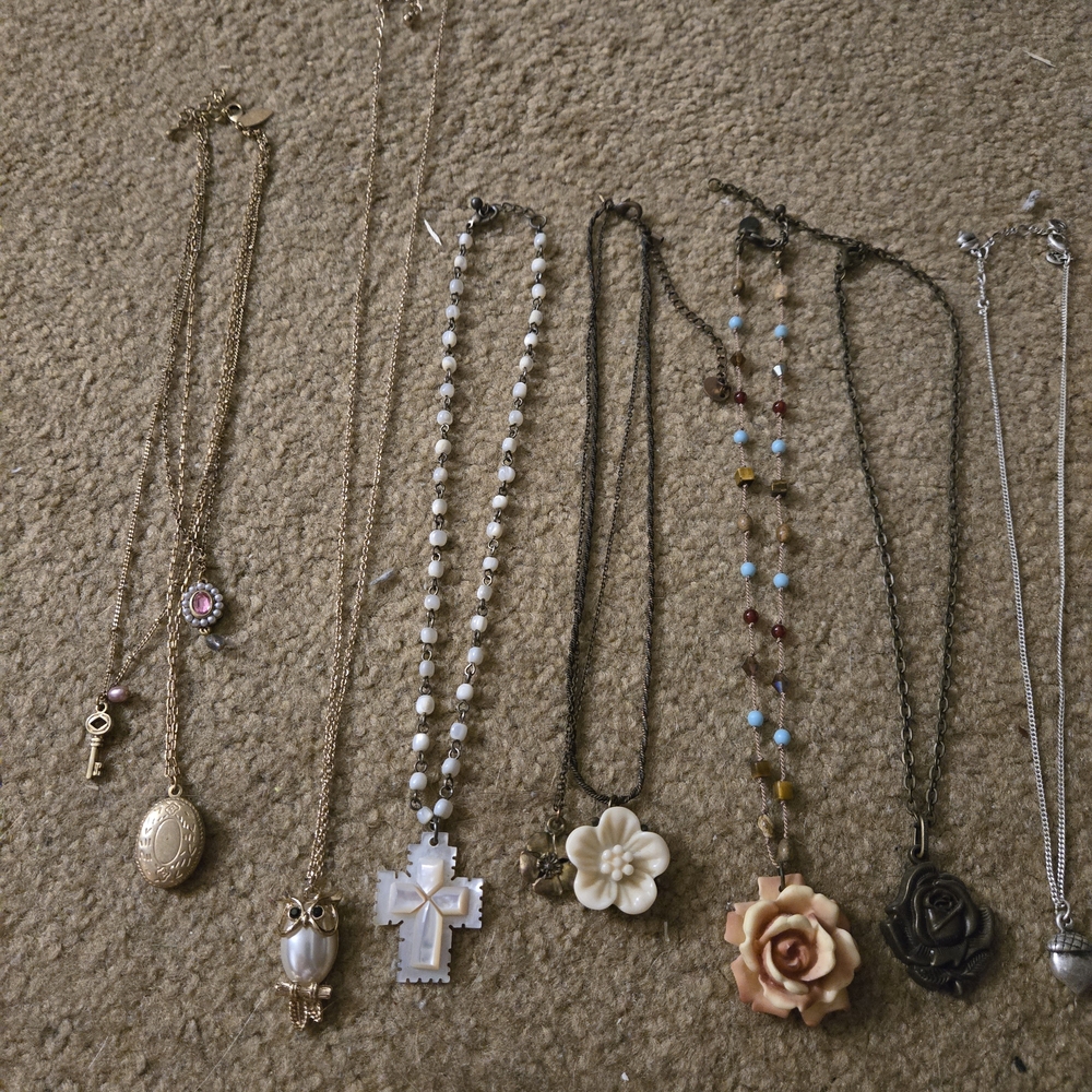 Collection Of 7 Y2K Era Necklaces Costume Jewelry